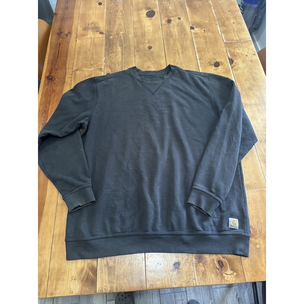 Carhartt Men's XL Tall Original Fit Crewneck Sweatshirt Black Pullover Workwear